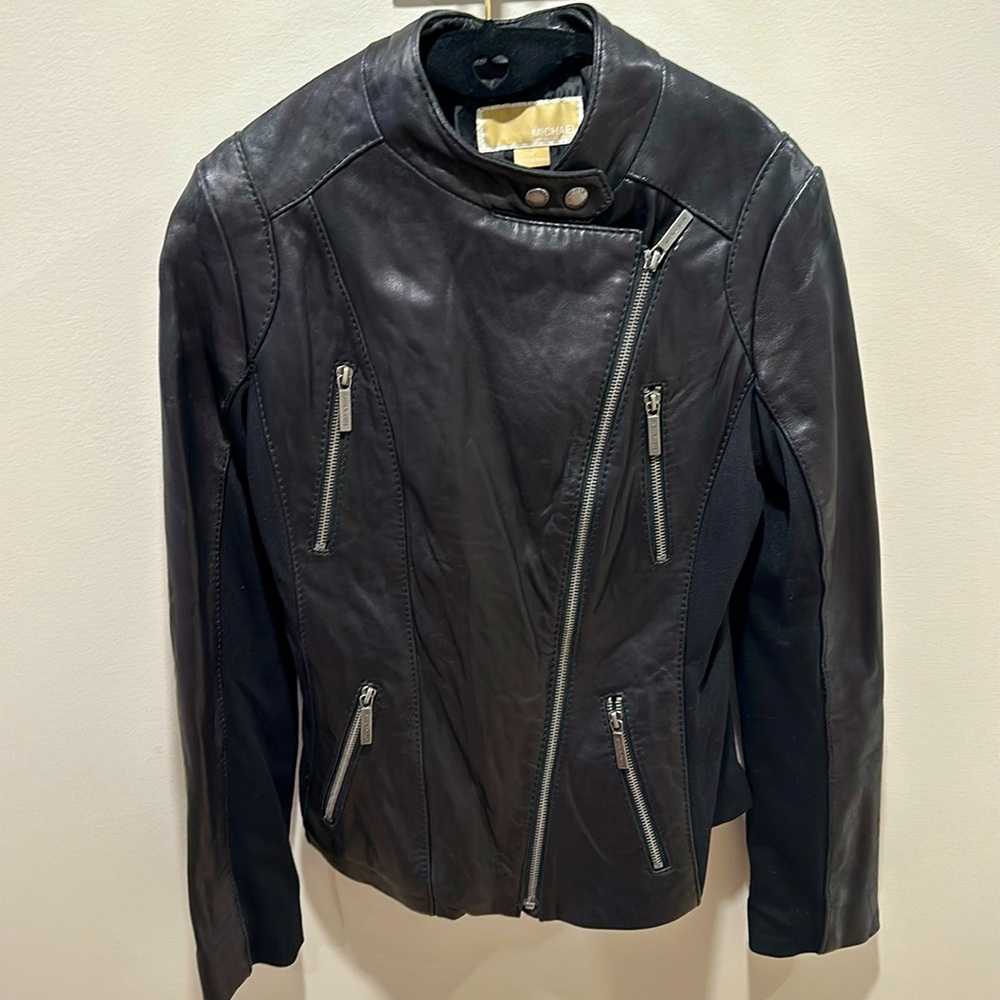 Black leather jacket